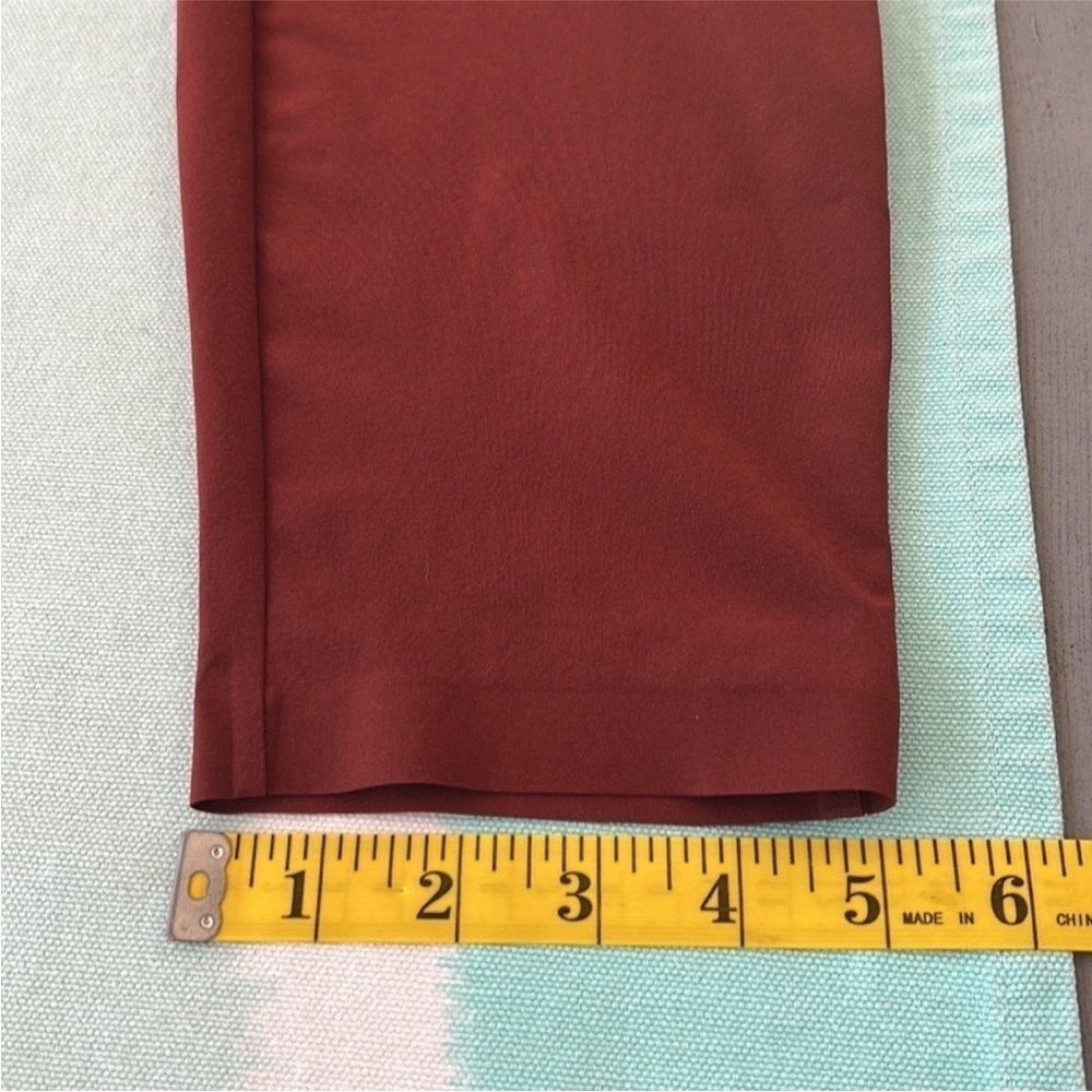 Athleta Skyline Paperbag Tie Waist Tapered Pants Rust Size 2 - Picture 12 of 13